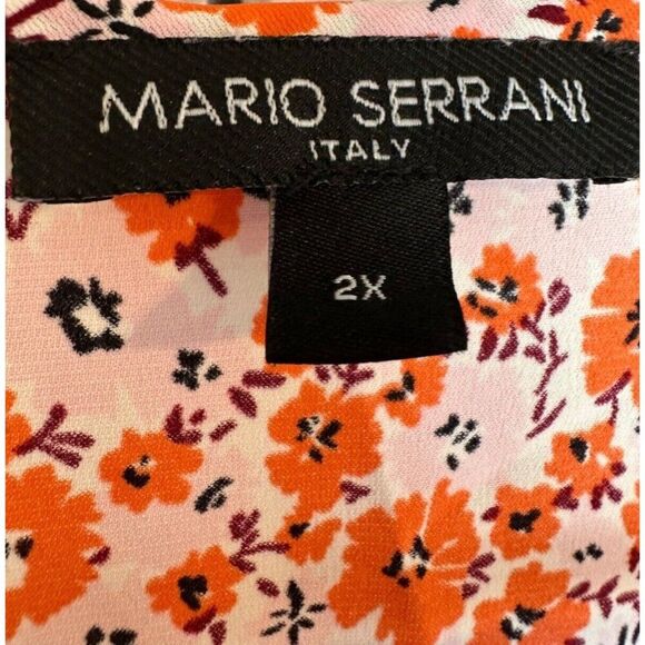 Mario Serrani Italy Women's Plus 2X Floral Blouse Top Boho - Picture 2 of 6